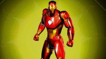 Midnight suns Iron Man deck best: an image of Iron Man on a yellow background