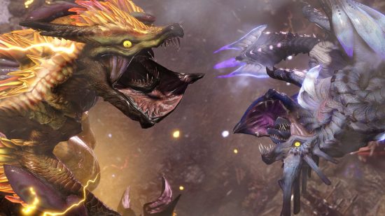 Monster Hunter Rise Game Pass: Two monsters can be seen attacking