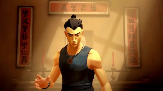 Sifu Game Pass: an image of a man in a tank top from the fighting game