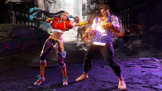 Street Fighter 6 modern controls: Kimberly punches Luke in Street Fighter 6
