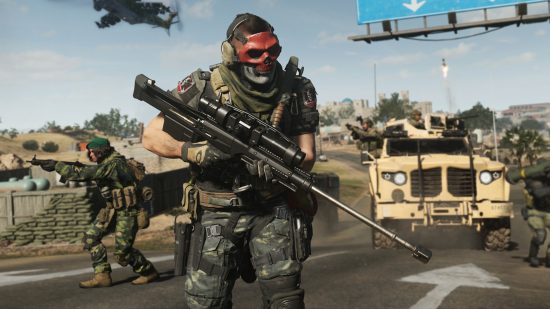 Soap operator in Call of Duty Warzone 2: An image of Soap wielding a Sniper Rifle.