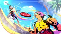 Windjammers 2 The Game Awards: Two characters battle it out over a red disc in Windjammers 2