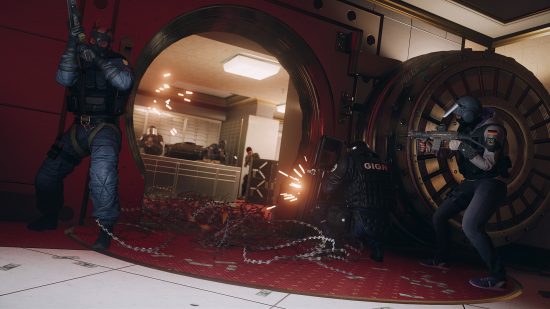 Best PS5 FPS games: an operator breaches a vault in Rainbow Six Siege