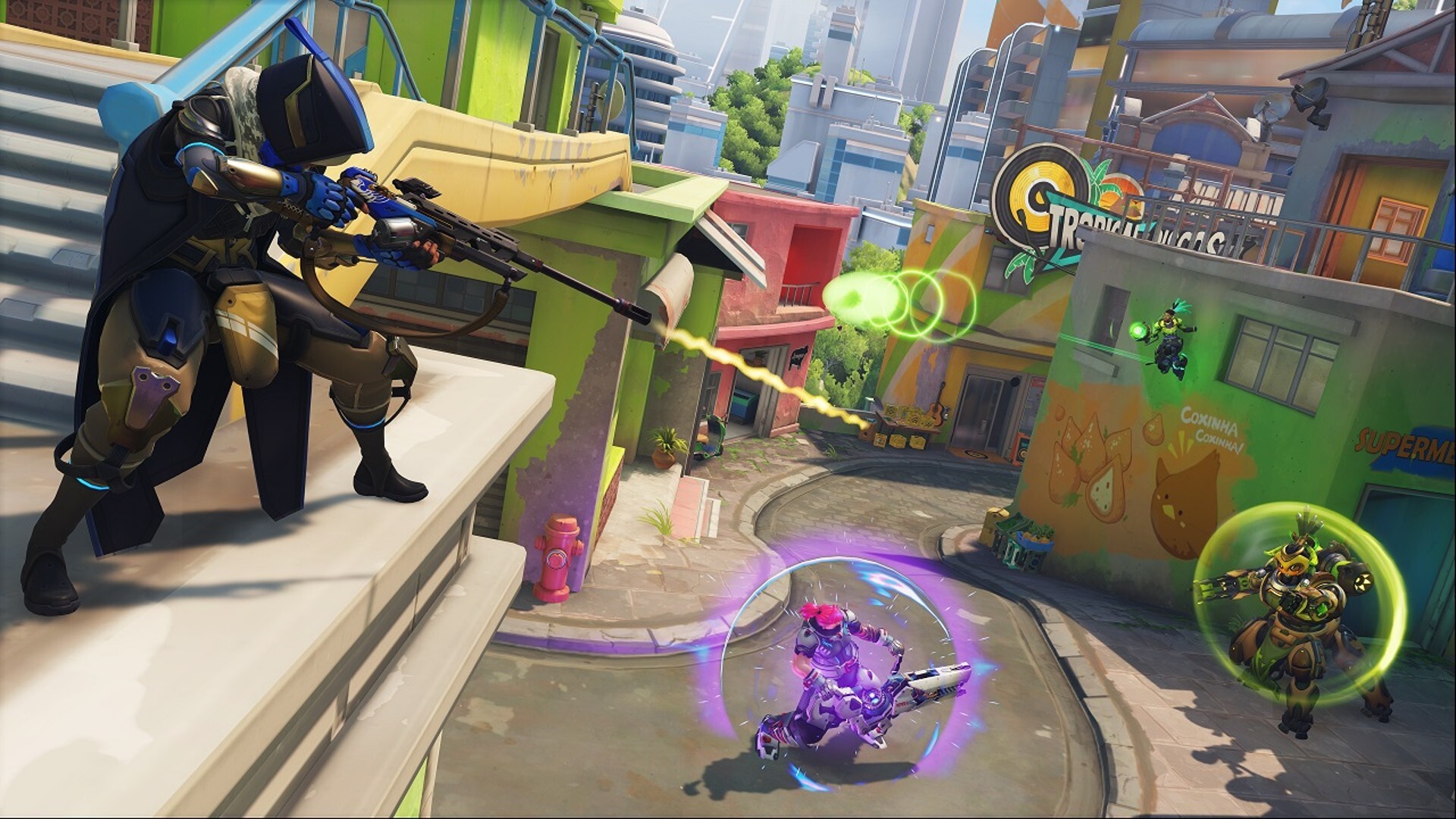 Best Switch FPS games: players fight in Overwatch 2