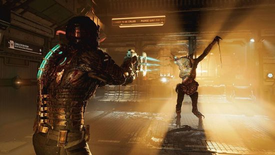 Dead Space Remake Best Weapons: Isaac can be seen shooting a Necromorph