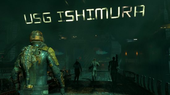 Dead Space remake review: an image of the USG Ishimura from the horror video game
