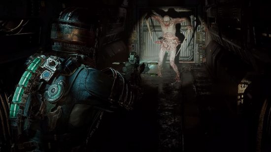 Dead Space Upgrade Inventory: Isaac can be seen shooting a Necromorph