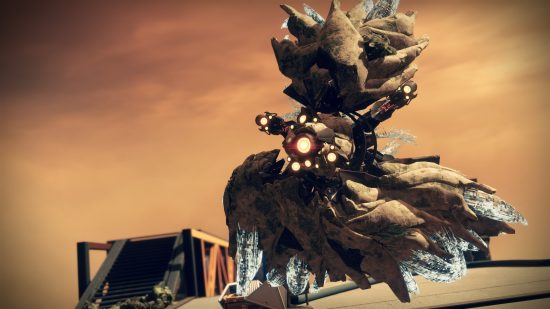 Destiny 2 Spire of the Watcher: The boss from the Spire of the WAtcher dungeon, a giant harpy, in Destiny 2