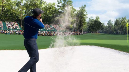 EA Sports PGA Tour Game Pass: A golfer can be seen swinging from the bunker