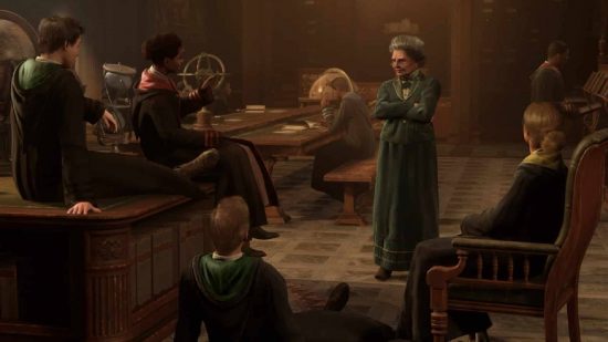 Hogwarts Legacy Crossplay: Multiple students can be seen with a teacher