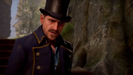 Hogwarts Legacy leaks house locked content: an image of a man in a top hat from the Harry Potter RPG