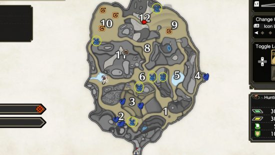 Monster Hunter Rise Machalite Ore locations in Sandy Plains