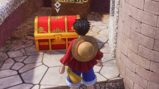One Piece Odyssey locked treasure chest locations: Luffy staring at a locked chest