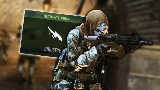 An enemy operator in Call of Duty Warzone 2 and the Bird's Eye perk