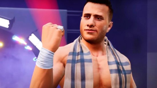 AEW Fight Forever ratings molotov cocktails: an image of a wrestler from the gameplay trailer of the wrestling game