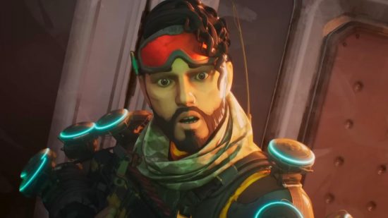 Apex Legends Mirage buff: Mirage with a wide-eyed and surprised expression