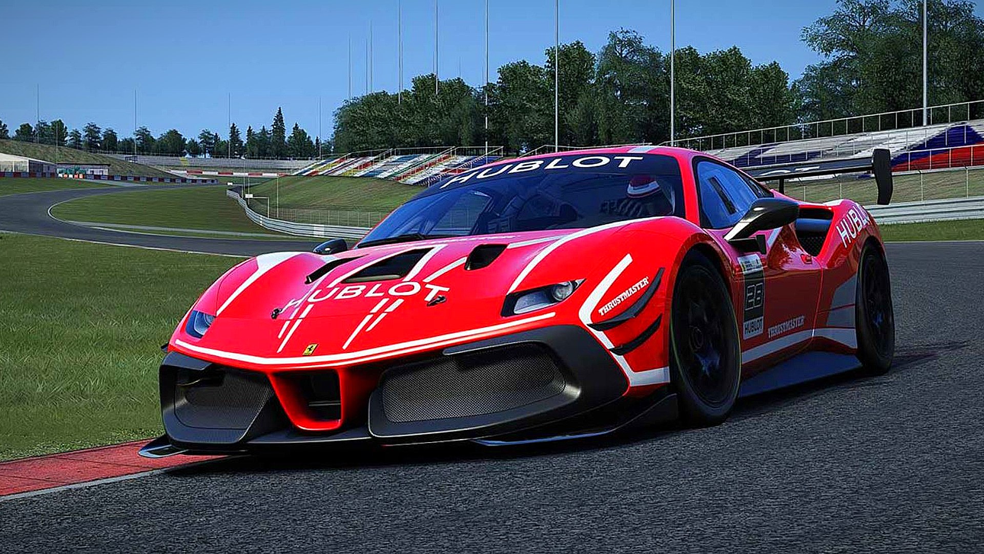 Best racing games: a red sports car on the track in Assetto Corsa