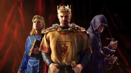 Best strategy games: A king, a queen, and a mage lineup in Crusader Kings 3