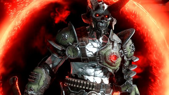 best switch FPS games: A character in Doom Eternal