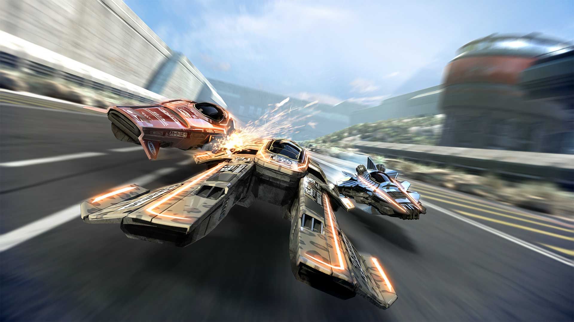 Best Switch racing games: Three spacecraft race in FAST RMX