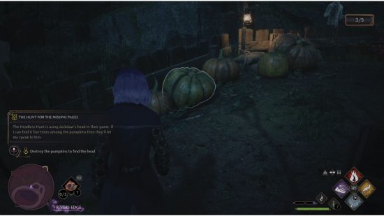Hogwarts Legacy Jackdaws HEad: The pumpkin can be seen
