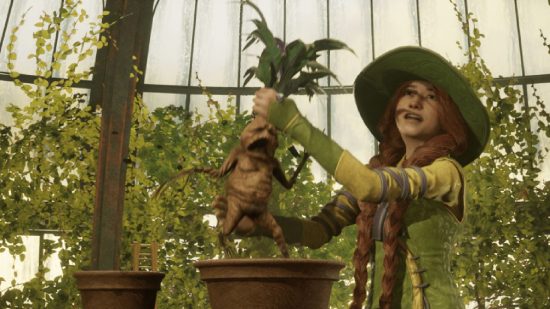 Hogwarts Leagcy Mandrake Seeds: Professor Garlick can be seen putting a Mandrake in