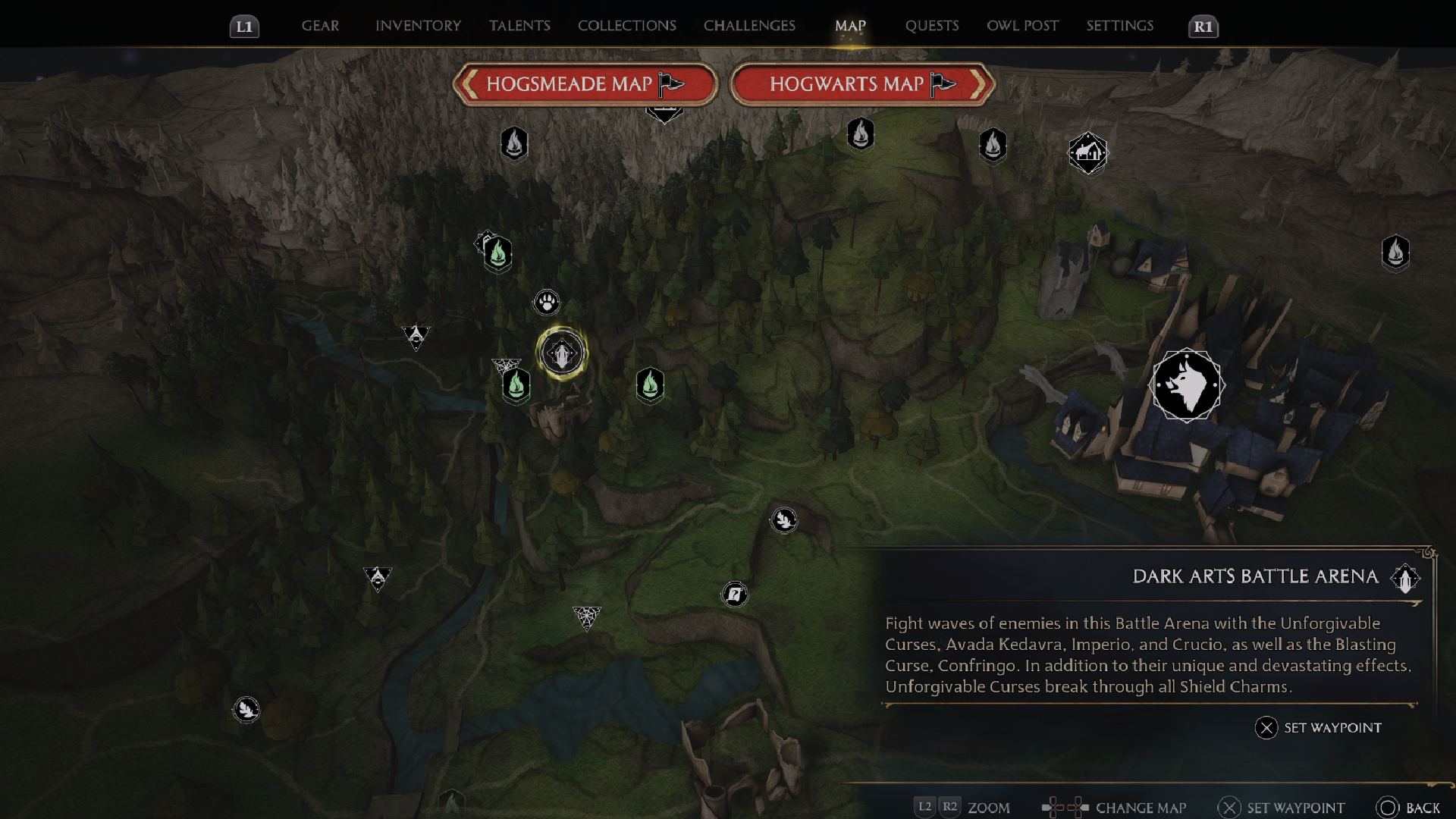 Hogwarts Legacy Troll Locations: The Dark Arts Battle Arena can be seen