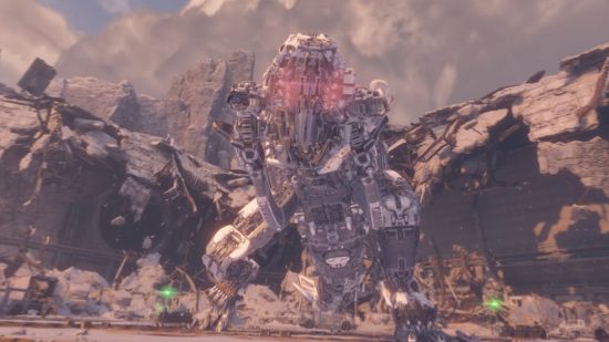 Horizon Call Of The Mountain Dodge: A Thunderjaw can be seen