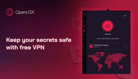 Opera GX's VPN in a promo shot