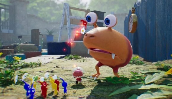 Pikmin 4 Release Date: Pikmin and a creature can be seen