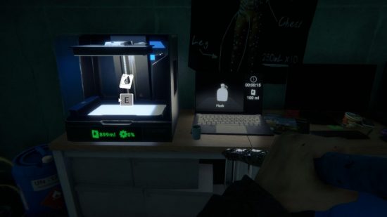 Sons of the Forest Water: The 3D printer can be seen