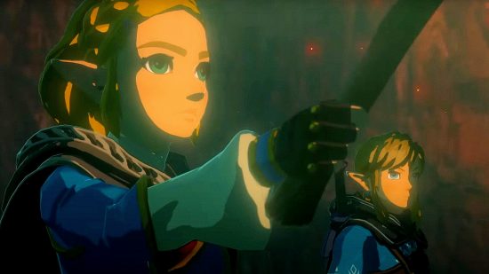 The Legend of Zelda Tears of the Kingdom Zelda Playable: an image of the woman and Link from the Switch game