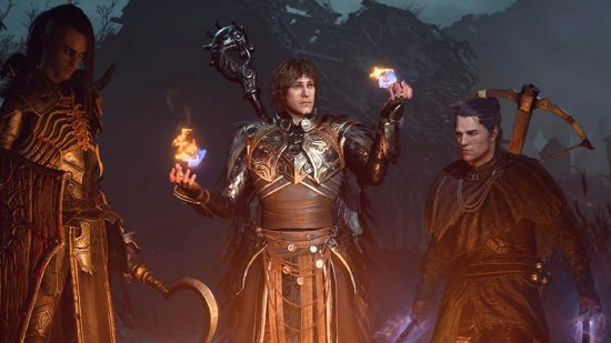 Diablo 4 Code 34202: Three characters showing off their abilities.