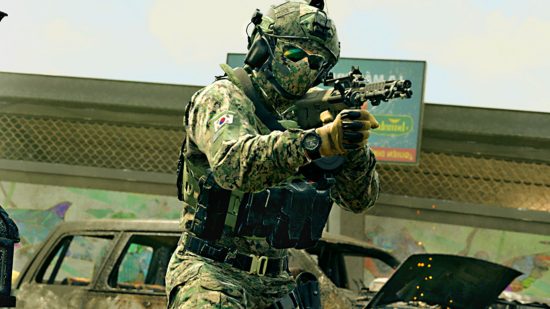 MW2 operator on the map Border Crossing in Call of Duty Modern Warfare 2