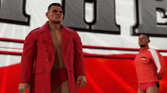 WWE 2K23 locker codes and how to redeem them: Gunther walking into the arena in their long red coat.