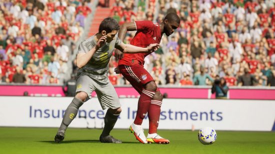 Най -добрите футболни игри: Двама играчи от Бундеслигата се бият за топката в Efootball
