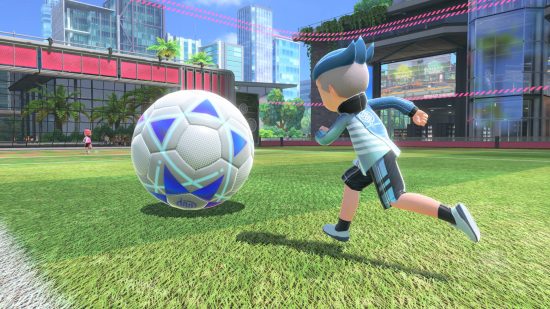 Best Nintendo Switch football games: A Mii chases after a football in Nintendo Switch Sports