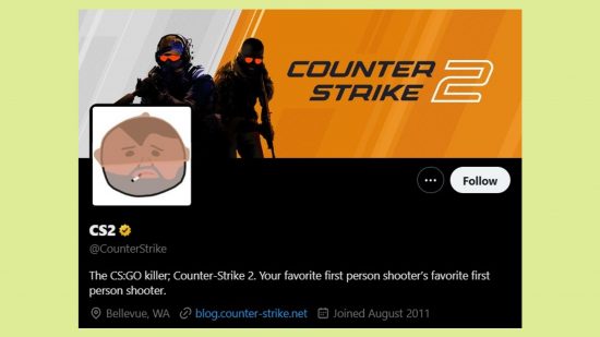 Counter-Strike 2 CSGO killer title Twitter Valorant: an image of the CSGO Twitter bio