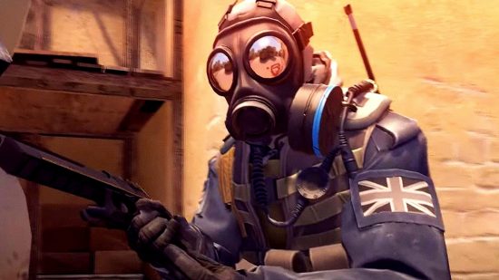 Counter-Strike 2 CS:GO killer title twitter Valorant: a man with a gas mask from the fps game