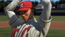 MLB The Show 23 Ratings: A player can be seen pitching
