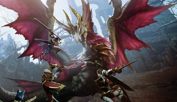 Monster Hunter Rise Sunbreak PS5 PS4 Xbox Release Date: A monster can be seen with people fighting