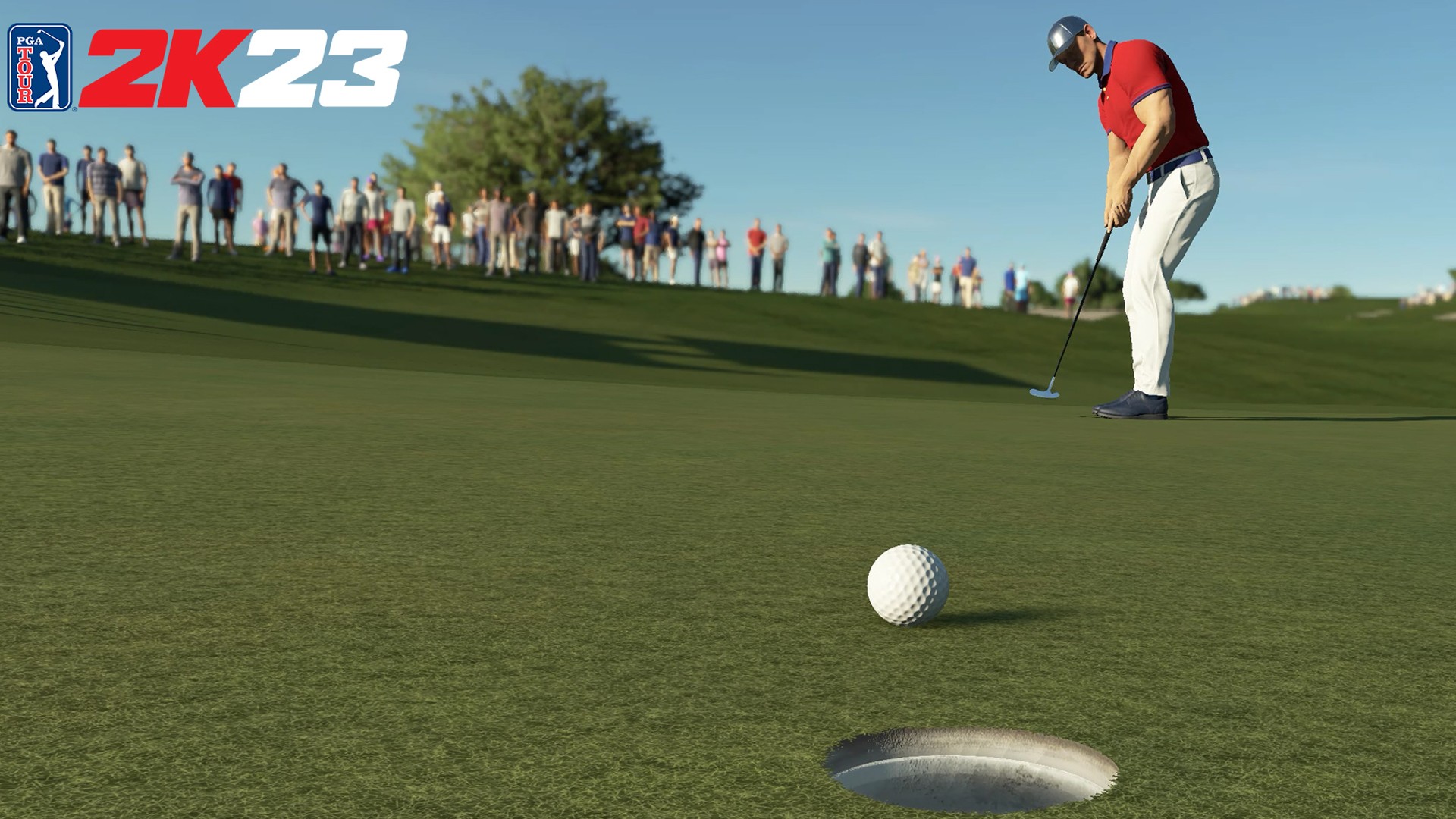 PGA Tour 2K23 John Cena golfer release date: an image of the WWE 2K23 star putting in the sports game