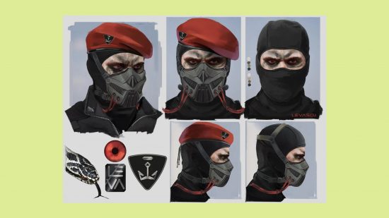 Rainbow Six Siege free Kapkan skin Amazon prime gaming twitch headgear: an image of the concept art for the FPS skin
