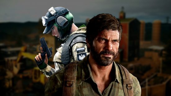 Rainbow Six Siege The Last of Us bundle fan concept: an image of Joel from TLOU and Ela from the FPS game
