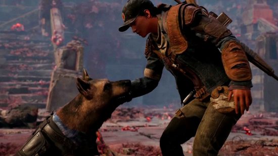 Remnant 2 handler class trailer Fallout 4: an image of a player and a dog from the action RPG