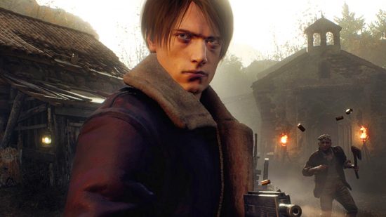Leon Kennedy in the Resident Evil 4 Remake on PS5, Xbox