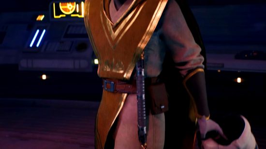 Star Wars Jedi Survivor story trailer hidden details: an image of a mysterious Jedi in High Republic era robes