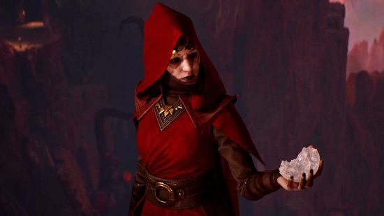 Star Wars Jedi Survivor Trailer: Merrin from Fallen Order in a red robe