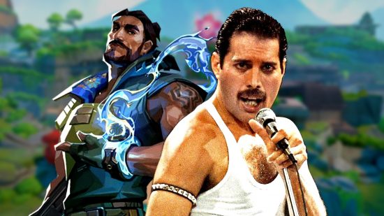 Valorant hidden Freddie Mercury Easter Egg Lotus: an image of the Queen front-man and Harbour from the FPS