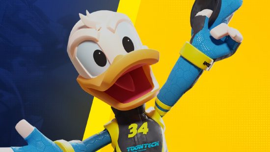 Disney Speedstorm founder's packs: Donald Duck in racing driver gear in Disney Speedstorm